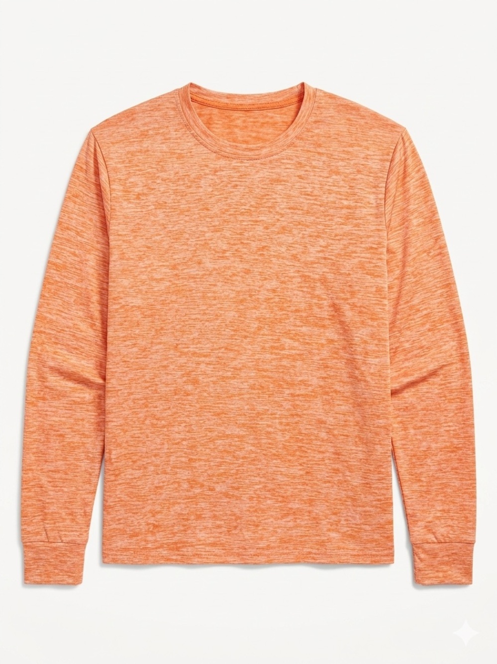Heathered Orange Long-Sleeve Crewneck Shirt